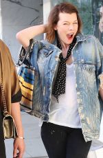 MILLA JOVOVICH Out and About in Beverly HIlls 01/17/2018