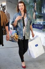 MILLA JOVOVICH Out and About in Beverly HIlls 01/17/2018