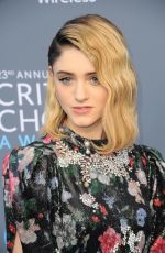 NATALIA DYER at 2018 Critics’ Choice Awards in Santa Monica 01/11/2018