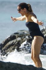 NATALIE PINKHAM in Swimsuit on the Beach in Barbados 01/02/2018