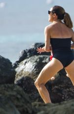 NATALIE PINKHAM in Swimsuit on the Beach in Barbados 01/02/2018