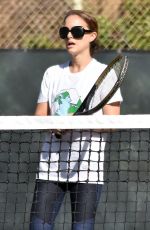 NATALIE PORTMAN at Tennis Workout in Los Angeles 01/24/2018