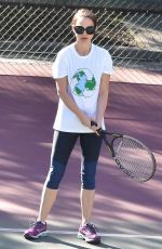 NATALIE PORTMAN at Tennis Workout in Los Angeles 01/24/2018