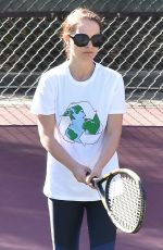 NATALIE PORTMAN at Tennis Workout in Los Angeles 01/24/2018