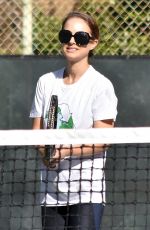 NATALIE PORTMAN at Tennis Workout in Los Angeles 01/24/2018