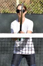 NATALIE PORTMAN at Tennis Workout in Los Angeles 01/24/2018