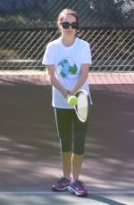 NATALIE PORTMAN at Tennis Workout in Los Angeles 01/24/2018