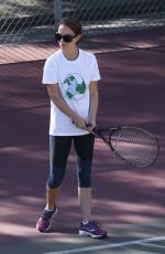 NATALIE PORTMAN at Tennis Workout in Los Angeles 01/24/2018