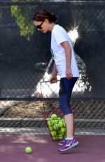NATALIE PORTMAN at Tennis Workout in Los Angeles 01/24/2018