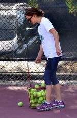 NATALIE PORTMAN at Tennis Workout in Los Angeles 01/24/2018
