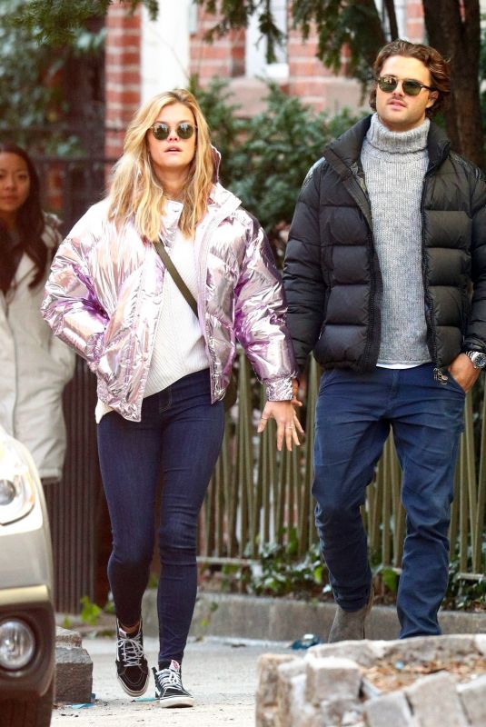 NINA AGDAL and Jack Brinkley-Cook Out in West Village 01/27/2018