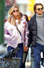 NINA AGDAL and Jack Brinkley-Cook Out in West Village 01/27/2018