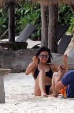 NINA DOBREV in Bikini Working Out at a Beach in Mexico 01/17/2018