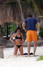 NINA DOBREV in Bikini Working Out at a Beach in Mexico 01/17/2018