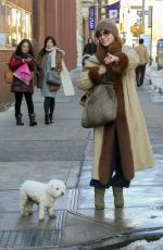 PARKER POSEY Walks Her Dog Out in New York 01/09/2018