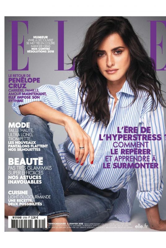 PENELOPE CRUZ in Elle Magazine, France January 2018