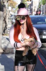 PHOEBE PRICE Out with Her Dog in Beverly Hills 01/25/2018