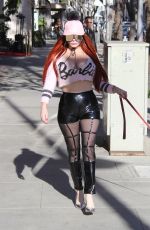 PHOEBE PRICE Out with Her Dog in Beverly Hills 01/25/2018