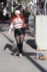 PHOEBE PRICE Out with Her Dog in Beverly Hills 01/25/2018