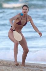 Pregnant CANDICE SWANEPOEL and DOUTZEN KROES in Bikinis at a Beach in Bahia 01/07/2018