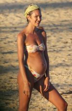 Pregnant CANDICE SWANEPOEL and DOUTZEN KROES in Bikinis at a Beach in Bahia 01/07/2018