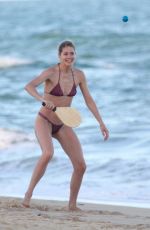 Pregnant CANDICE SWANEPOEL and DOUTZEN KROES in Bikinis at a Beach in Bahia 01/07/2018