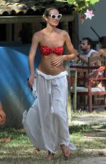 Pregnant CANDICE SWANEPOEL in Bikini on Vacation in Trancoso 01/02/2018