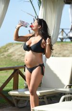 Pregnant CASEY BATCHELOR in Bikini on Holliday in Lanzarote 12/31/2017