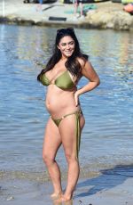Pregnant CASEY BATCHELOR in Bikini on the Beach in Tenerife 01/18/2018