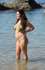 Pregnant CASEY BATCHELOR in Bikini on the Beach in Tenerife 01/18/2018