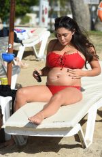 Pregnant CASEY BATCHELOR in Bikini on Vacation in Lanzarote 01/04/2018