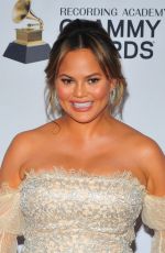 Pregnant CHRISSY TEIGEN at Clive Davis and Recording Academy Pre-Grammy Gala in New York 01/27/2018