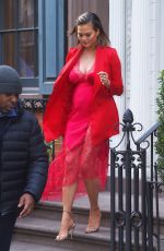 Pregnant CHRISSY TEIGEN Heading to Tonight Show Starring Jimmy Fallon in New York 01/30/2018
