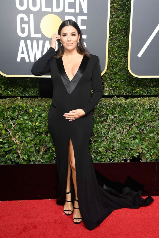 Pregnant EVA LONGORIA at 75th Annual Golden Globe Awards in Beverly Hills 01/07/2018