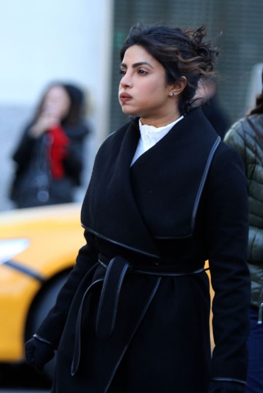 PRIYANKA CHOPRA on the Set of Quantico in Madison Square Park in New York 01/15/2018