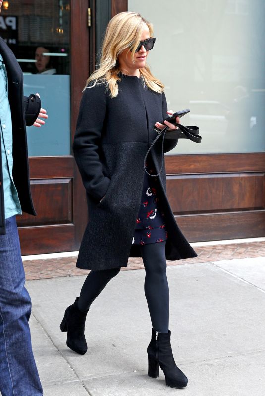 REESE WITHERSPON Leaves Her Hotel in New York 01/29/2018