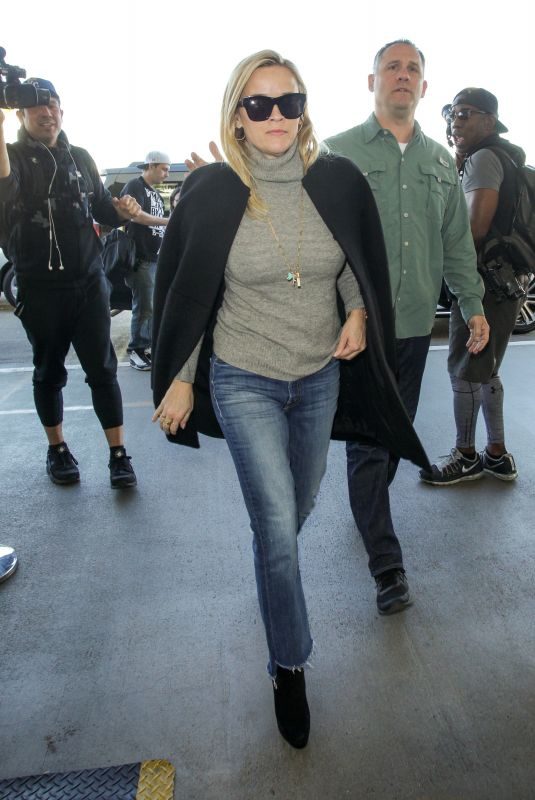 REESE WITHERSPOON at LAX Airport in Los Angeles 01/28/2018