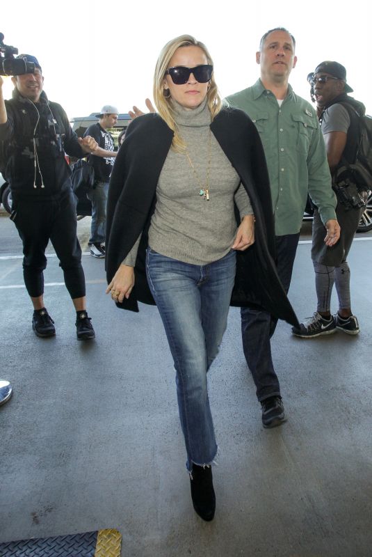 REESE WITHERSPOON at LAX Airport in Los Angeles 01/28/2018