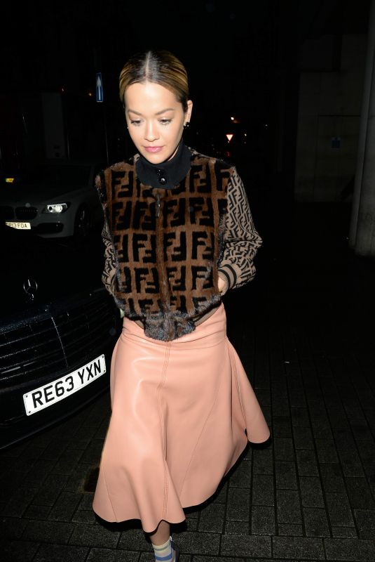 RITA ORA Arrives at BBC Radio 1 in London 01/12/2018