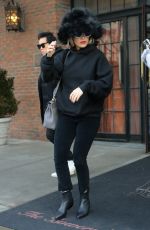 RITA ORA Leaves Bowery Hotel Wearing a Big Fur Hat in New York 01/30/2018
