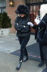 RITA ORA Leaves Bowery Hotel Wearing a Big Fur Hat in New York 01/30/2018