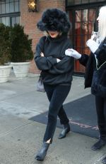 RITA ORA Leaves Bowery Hotel Wearing a Big Fur Hat in New York 01/30/2018
