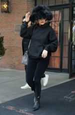 RITA ORA Leaves Bowery Hotel Wearing a Big Fur Hat in New York 01/30/2018