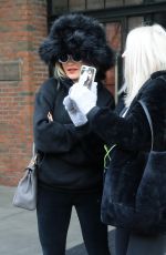 RITA ORA Leaves Bowery Hotel Wearing a Big Fur Hat in New York 01/30/2018