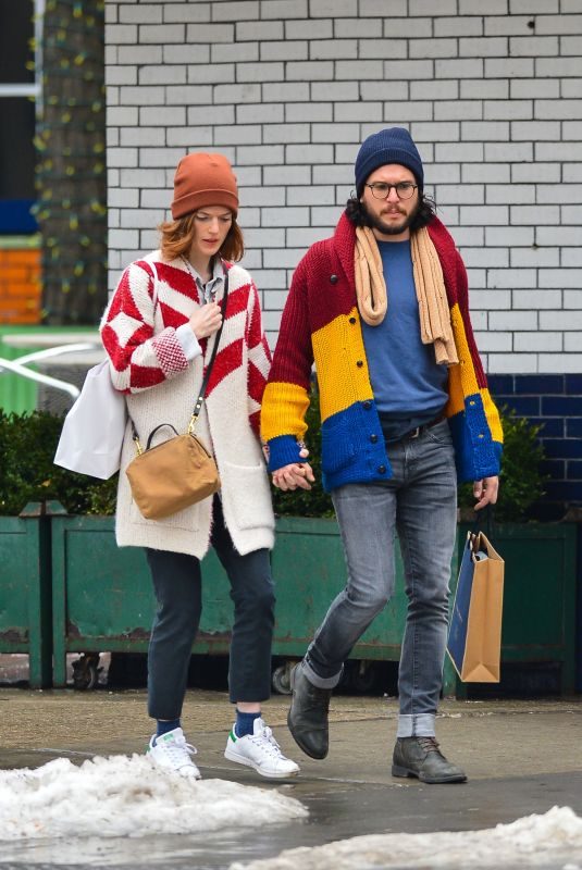 ROSE LESLIE and Kit Harington Out in New York 01/11/2018
