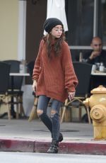 SARAH HYLAND and Wells Adams Out for Coffee in Los Angeles 01/09/2018