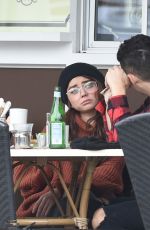 SARAH HYLAND and Wells Adams Out for Coffee in Los Angeles 01/09/2018
