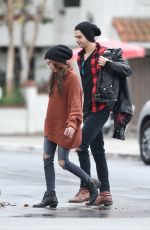 SARAH HYLAND and Wells Adams Out for Coffee in Los Angeles 01/09/2018