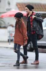 SARAH HYLAND and Wells Adams Out for Coffee in Los Angeles 01/09/2018