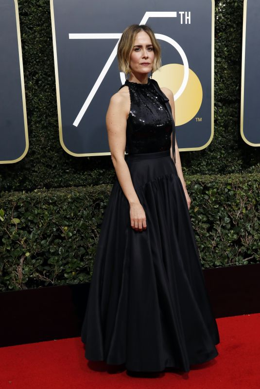 SARAH PAULSON at 75th Annual Golden Globe Awards in Beverly Hills 01/07/2018